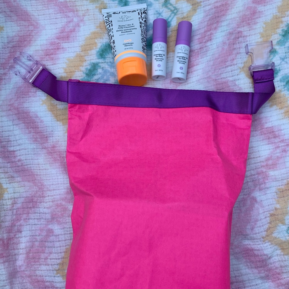 Drunk Elephant Bag + Travel Size Beste No 9 Cleanser + Two Mini Eye Creams — NEW